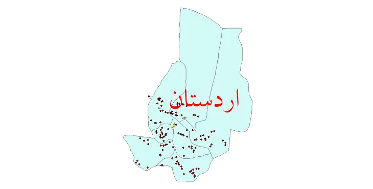 دانلود نقشه شیپ فایل (GIS) تقسیمات سیاسی شهرستان اردستان سال 1400