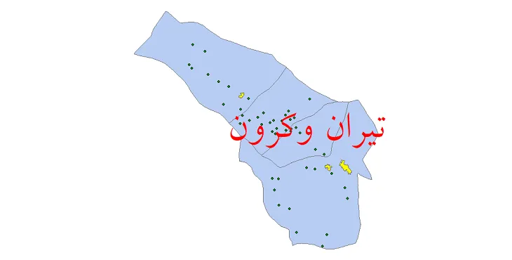 دانلود نقشه شیپ فایل (GIS) تقسیمات سیاسی شهرستان تیران و کرون سال 1400