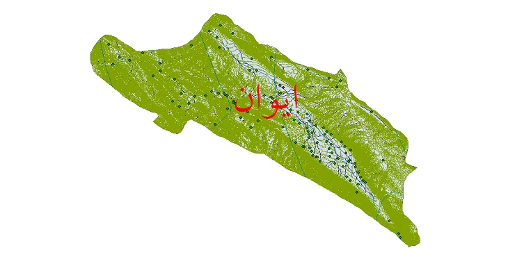 دانلود نقشه های شیپ فایل شهرستان ایوان + کاملترین لایه GIS