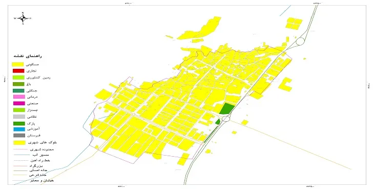 نقشه شیپ فایل (GIS) شهر دهج 1404 + عکس با کیفیت