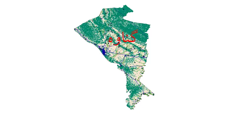 دانلود نقشه های شیپ فایل شهرستان گناوه + کاملترین لایه GIS