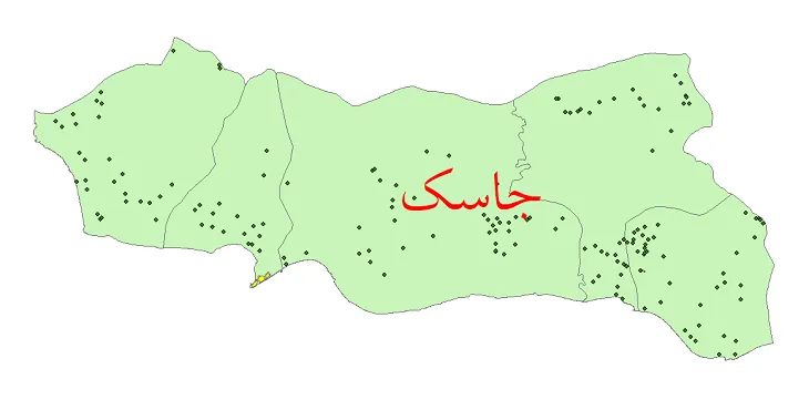 دانلود نقشه شیپ فایل (GIS) تقسیمات سیاسی شهرستان جاسک سال 1400