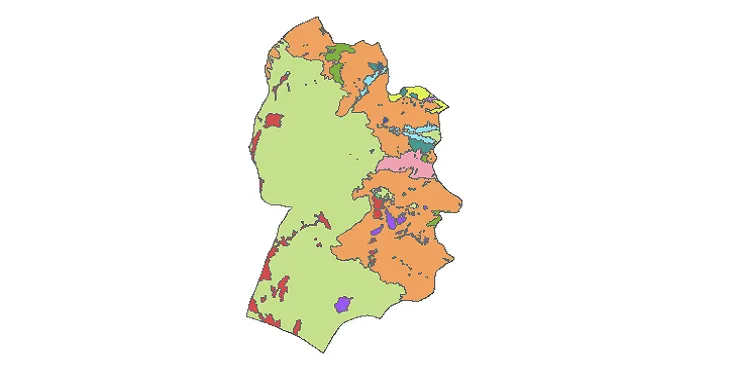 بروزترین نقشه شیپ فایل کاربری اراضی شهرستان خوسف + PDF