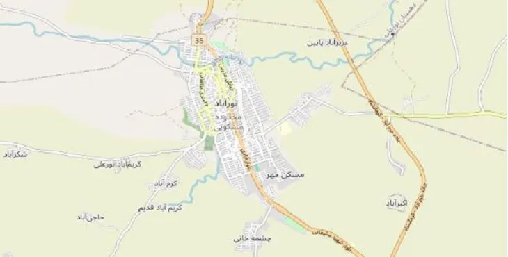 دانلود نقشه شهر نورآباد دلفان + pdf با کیفیت بالا