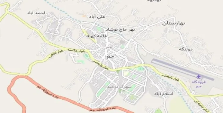 دانلود نقشه شهر جم + pdf با کیفیت بالا