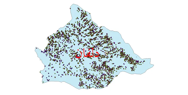دانلود نقشه شیپ فایل جمعیت نقاط شهری و روستایی شهرستان دلفان از سال 1335 تا 1395