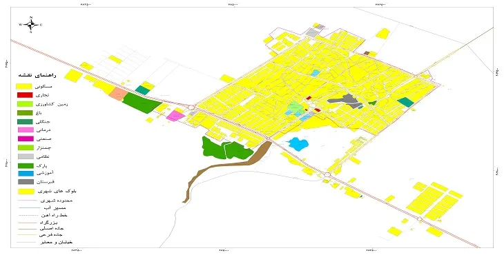 نقشه شیپ فایل (GIS) شهر مهر 1404 + عکس با کیفیت