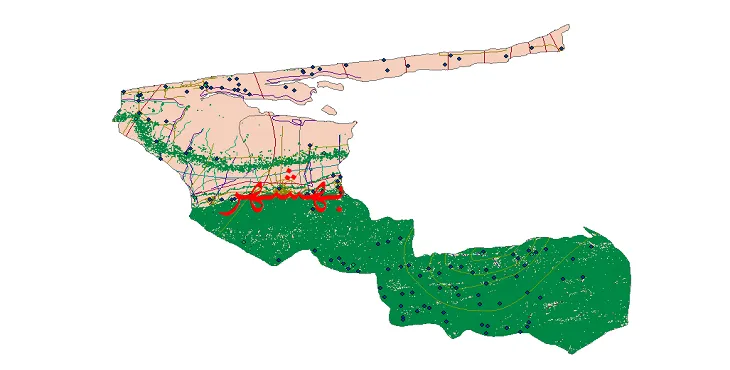 دانلود نقشه های شیپ فایل شهرستان بهشهر + کاملترین لایه GIS