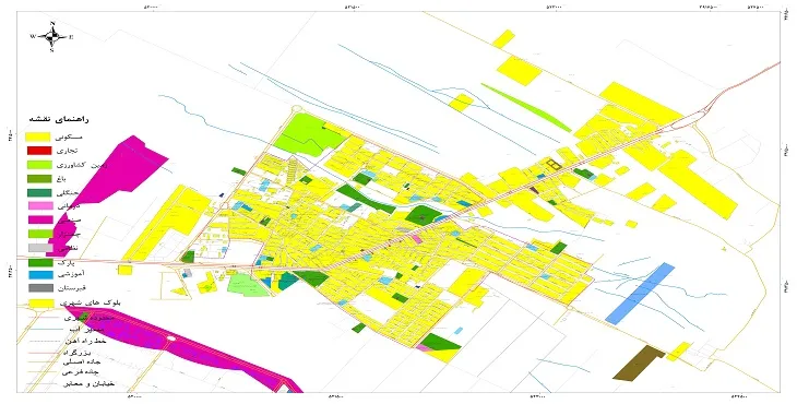 نقشه شیپ فایل (GIS) شهر حسن آباد تهران 1404 + عکس با کیفیت