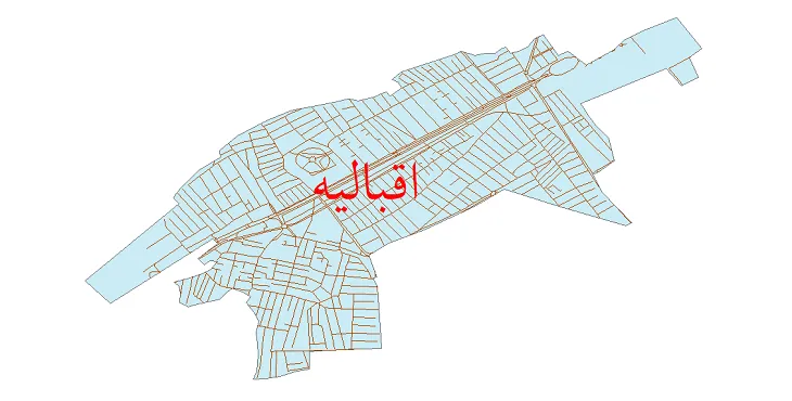 دانلود نقشه شیپ فایل شبکه معابر شهر اقبالیه