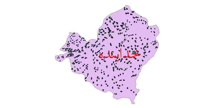 دانلود نقشه شیپ فایل جمعیت نقاط شهری و روستایی شهرستان خدابنده از سال 1335 تا 1395