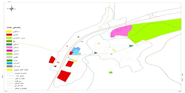 نقشه شیپ فایل (GIS) شهر حسین آباد جنوبی 1404 + عکس با کیفیت