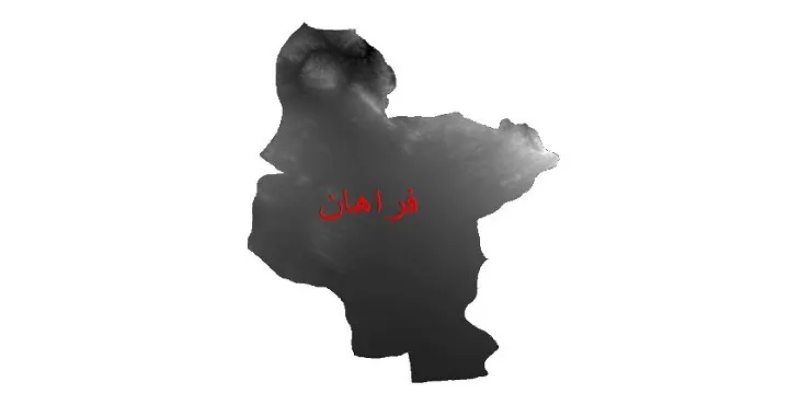 دانلود نقشه دم (DEM) شهرستان فراهان | دقت 30 متر