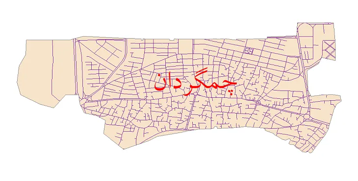 دانلود نقشه شیپ فایل شبکه معابر شهر چمگردان
