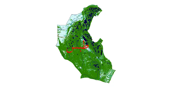 دانلود نقشه های شیپ فایل شهرستان طبس + کاملترین لایه GIS