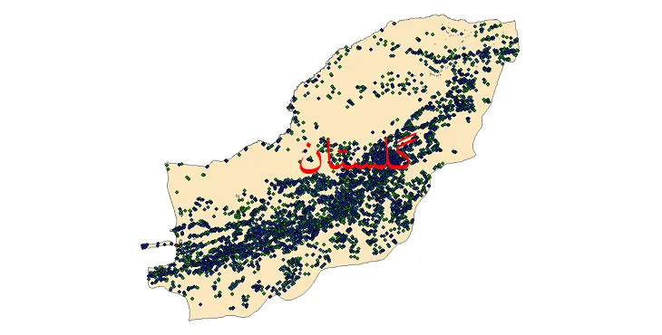 شیپ فایل جمعیت نقاط شهری و روستایی استان گلستان از سال 95 تا 35