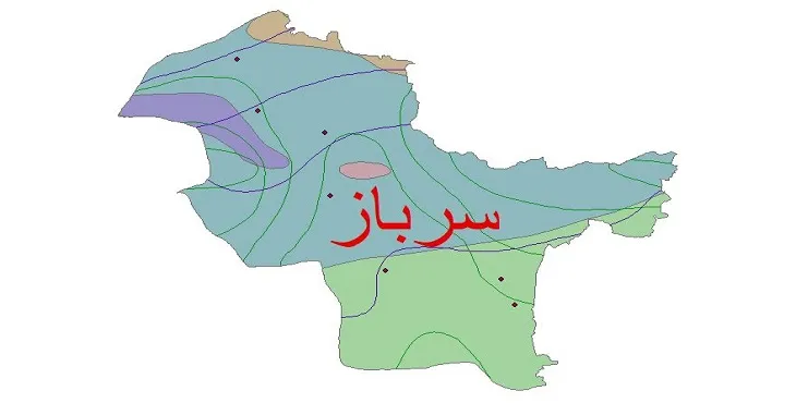 نقشه شیپ‌ فایل اقلیم‌شناسی شهرستان سرباز + 7 لایه اقلیمی