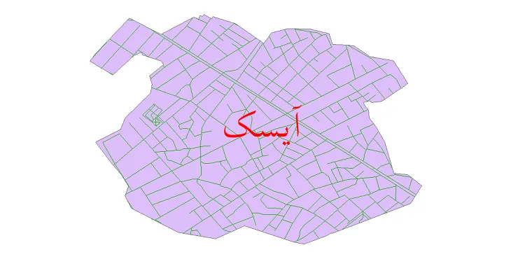 دانلود نقشه شیپ فایل شبکه معابر شهر آیسک