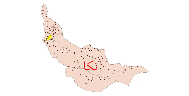 دانلود نقشه شیپ فایل (GIS) تقسیمات سیاسی شهرستان نکا سال 1400