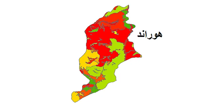 بروزترین نقشه شیپ فایل کاربری اراضی شهرستان هوراند + PDF 