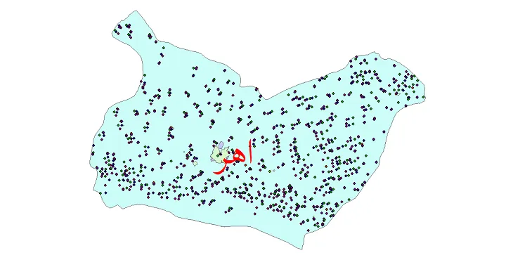 دانلود نقشه جمعیت نقاط شهری و روستایی شهرستان اهر از سال 1335 تا 1395