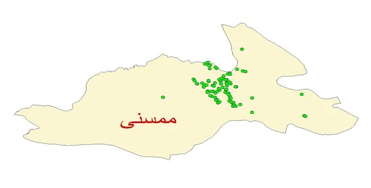 دانلود نقشه شیپ فایل کیفیت آب چاه های شهرستان ممسنی