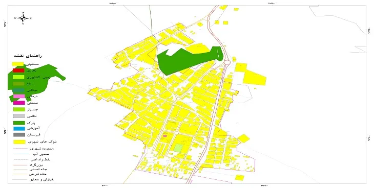 نقشه شیپ فایل (GIS) شهر گندمان 1404 + عکس با کیفیت