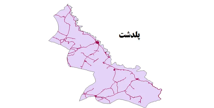 جدیدترین نقشه شیپ فایل راه های شهرستان پلدشت + PDF
