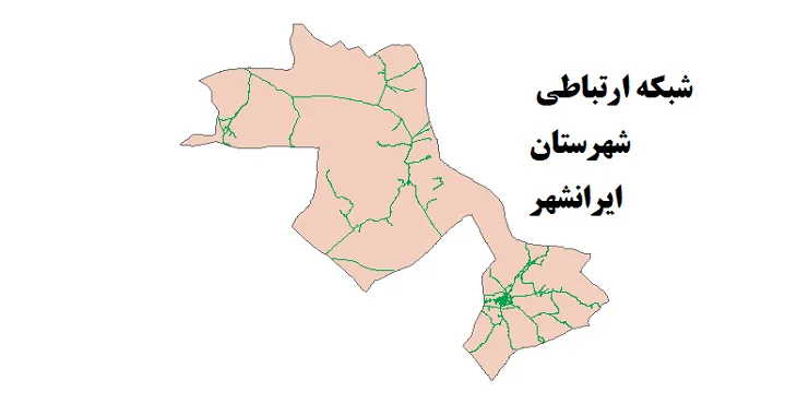 جدیدترین نقشه شیپ فایل راه های شهرستان ایرانشهر + PDF