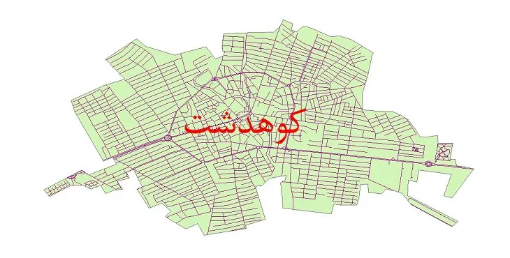 دانلود نقشه شیپ فایل شبکه معابر شهر کوهدشت
