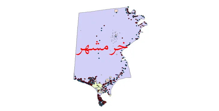 دانلود نقشه شیپ فایل جمعیت نقاط شهری و روستایی شهرستان خرمشهر از سال 1335 تا 1395