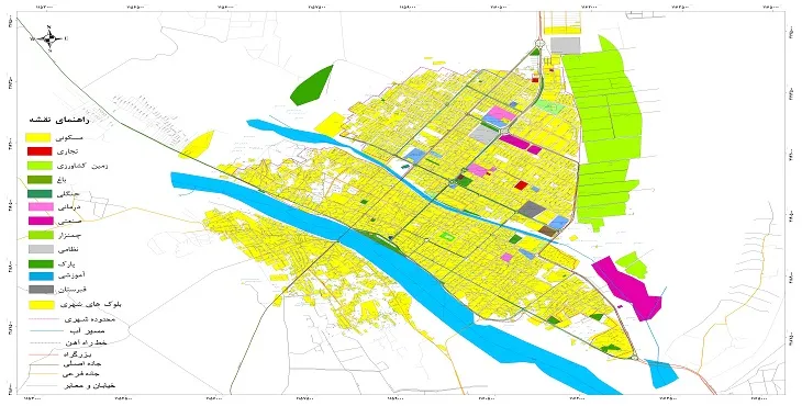 نقشه شیپ فایل (GIS) شهر جیرفت 1404 + عکس با کیفیت