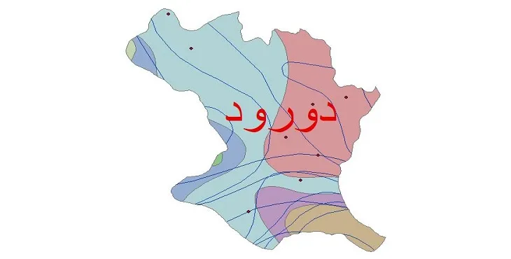 نقشه شیپ‌ فایل اقلیم‌شناسی شهرستان دورود + 7 لایه اقلیمی