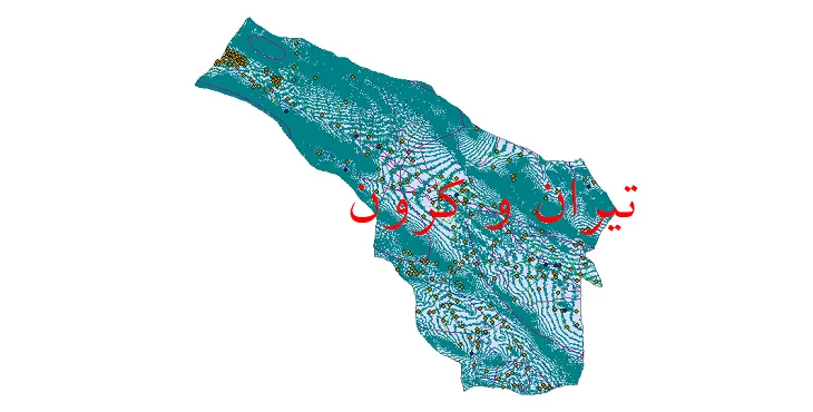 دانلود نقشه های شیپ فایل شهرستان تیران و کرون + کاملترین لایه GIS