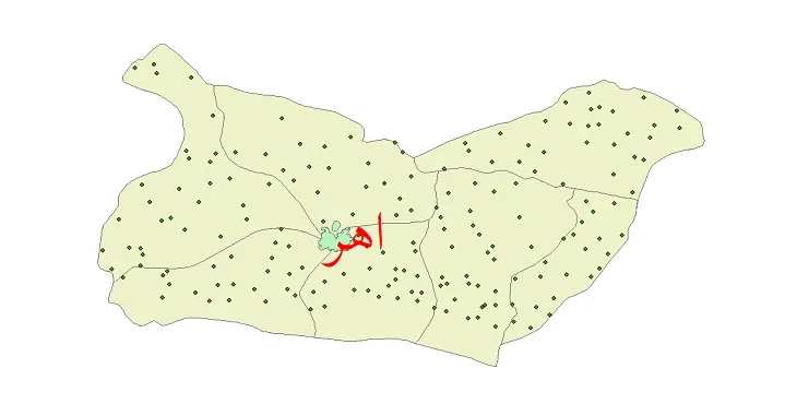 دانلود نقشه شیپ فایل (GIS) تقسیمات سیاسی شهرستان اهر سال 1400