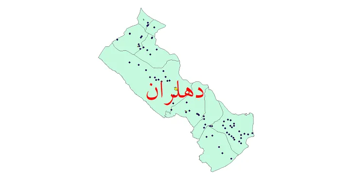 دانلود نقشه شیپ فایل (GIS) تقسیمات سیاسی شهرستان دهلران سال 1400