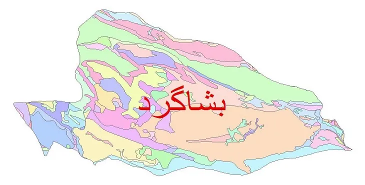 نقشه شیپ فایل (GIS) زمین‌ شناسی شهرستان بشاگرد