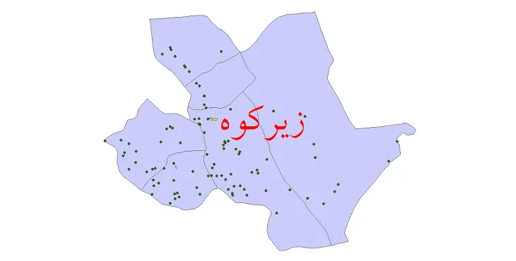 دانلود نقشه شیپ فایل (GIS) تقسیمات سیاسی شهرستان زیرکوه سال 1400