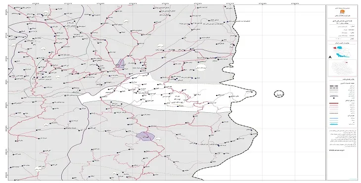 نقشه روستاهای شهرستان هوراند + کیفیت بالا