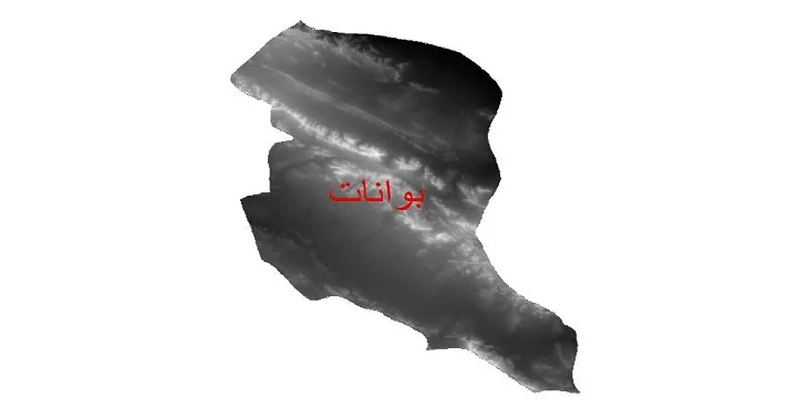 دانلود نقشه دم (DEM) شهرستان بوانات | دقت 30 متر