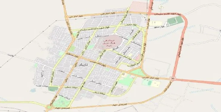 دانلود نقشه شهر تایباد + pdf با کیفیت بالا