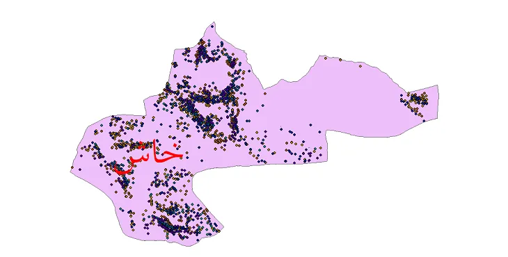 دانلود نقشه شیپ فایل جمعیت نقاط شهری و روستایی شهرستان خاش از سال 1335 تا 1395