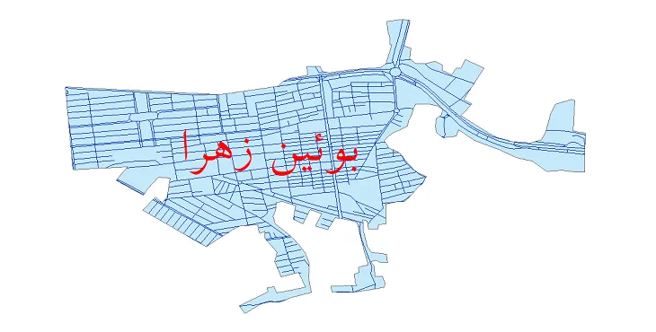 دانلود نقشه شیپ فایل شبکه معابر شهر بویین زهرا