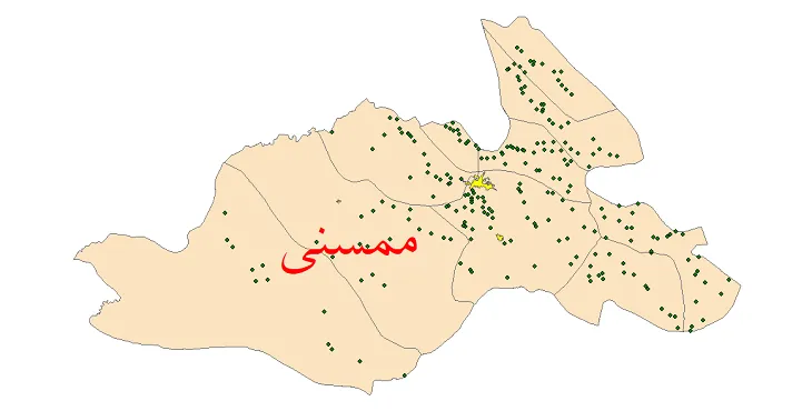 دانلود نقشه شیپ فایل (GIS) تقسیمات سیاسی شهرستان ممسنی سال 1400