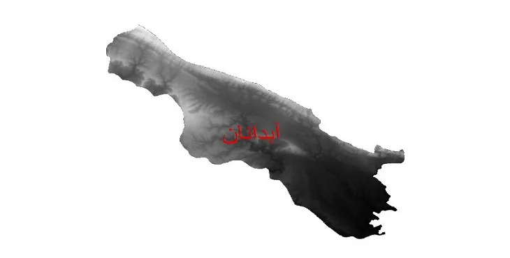 دانلود نقشه دم (DEM) شهرستان آبدانان | دقت 30 متر