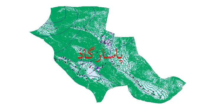 دانلود نقشه های شیپ فایل شهرستان پاسارگاد + کاملترین لایه GIS