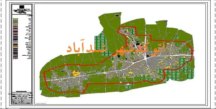 دانلود نقشه اتوکد (Autocad) شهر شندآباد سال 90