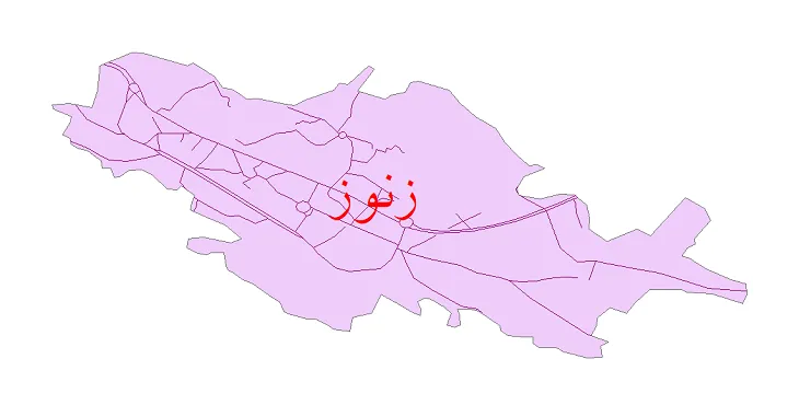 دانلود نقشه شیپ فایل شبکه معابر شهر زنوز