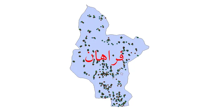 دانلود نقشه شیپ فایل جمعیت نقاط شهری و روستایی شهرستان فراهان از سال 1335 تا 1395