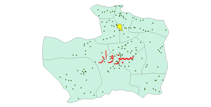 دانلود نقشه شیپ فایل (GIS) تقسیمات سیاسی شهرستان سبزوار سال 1400
